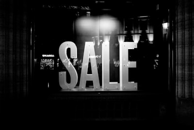 grayscale photo of UNK store