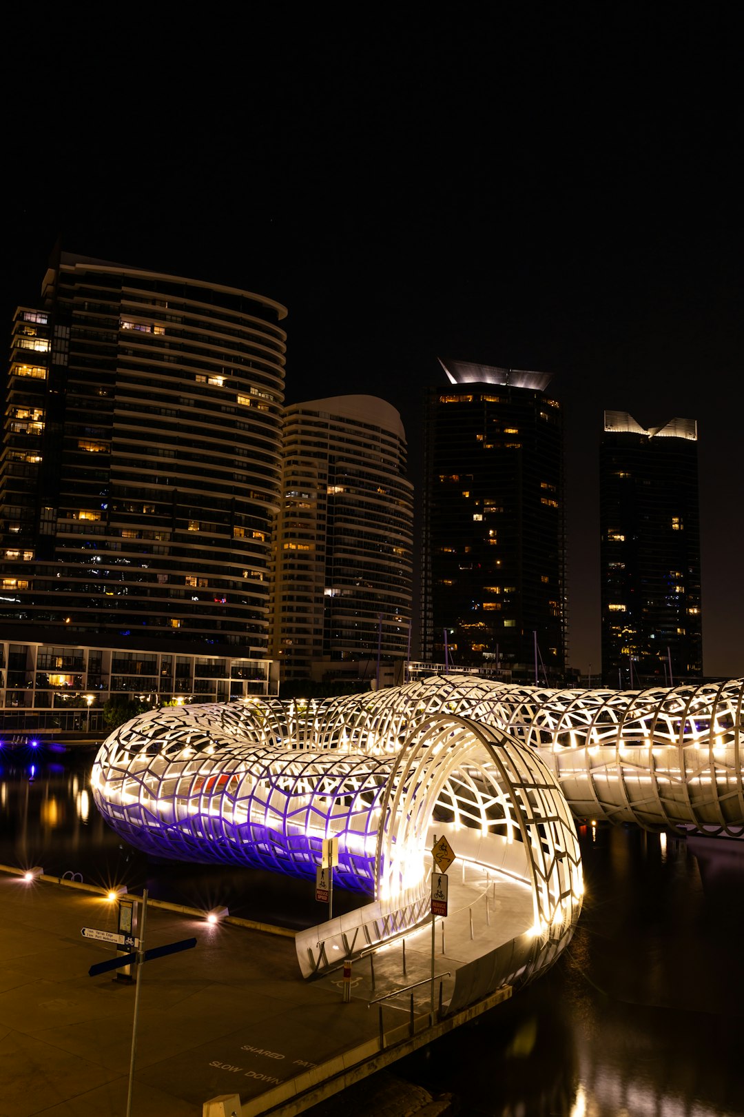 city skyline during night time