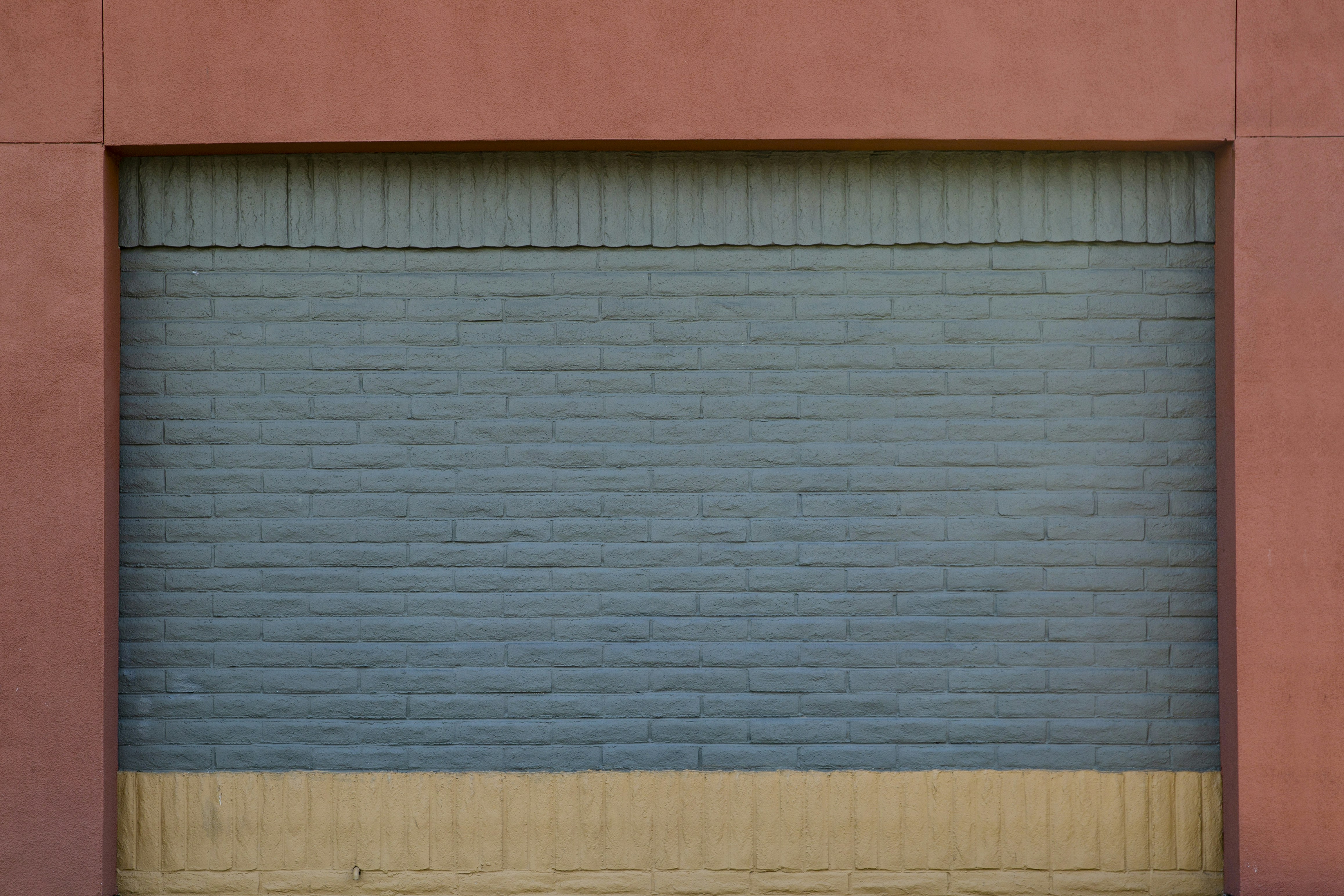 blue and red wooden wall