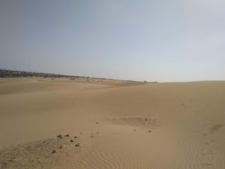 A quiet desert landscape in Central Asia, with rolling dunes under a vast, pastel sky.