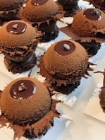 chocolate cake on white paper