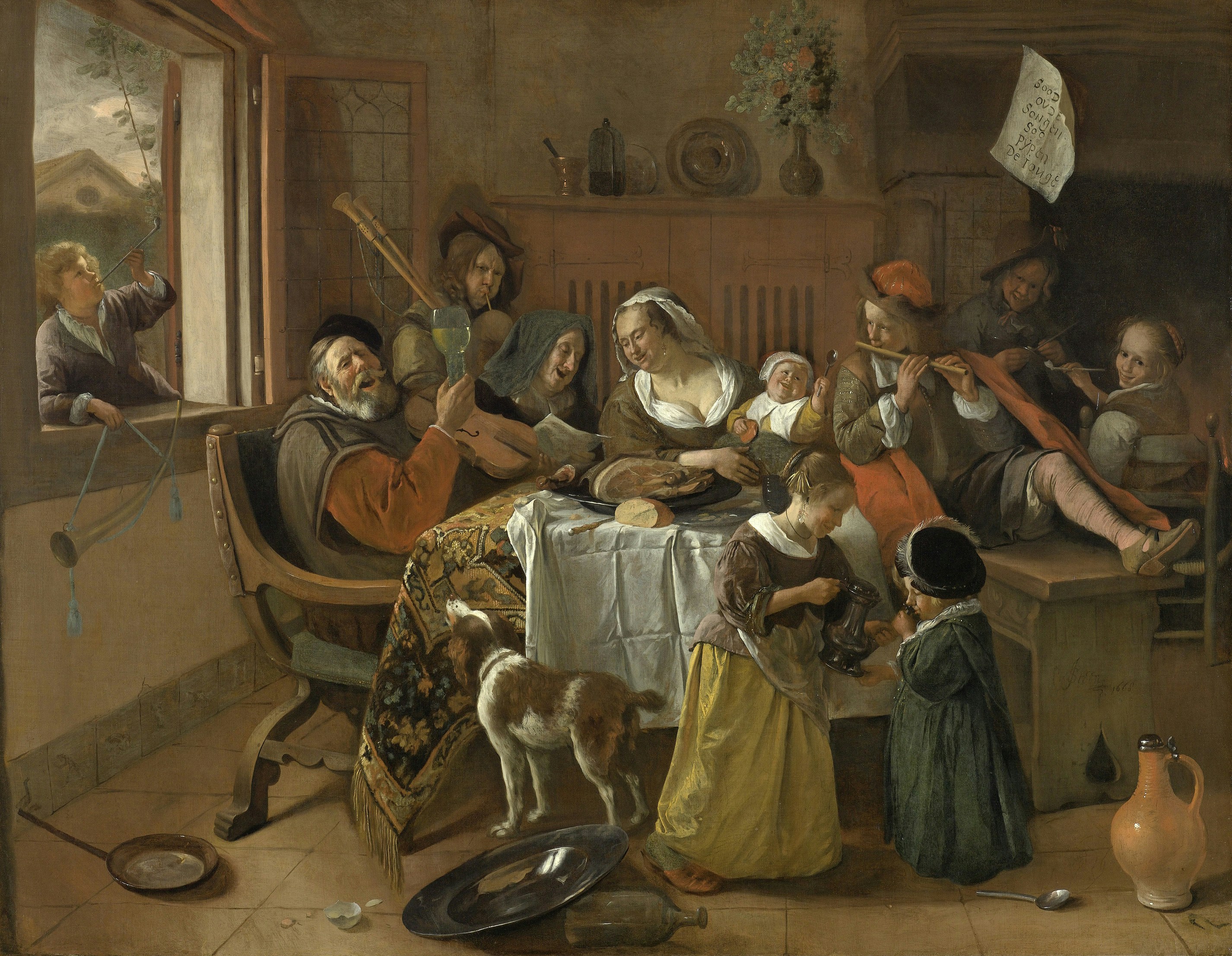 Title: The merry family. Date: 1668. Institution: Rijksmuseum. Provider: Rijksmuseum. Providing Country: Netherlands. Public Domain