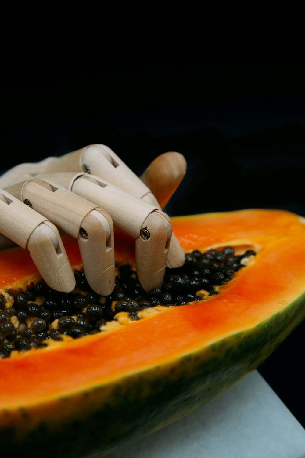 sliced fruit on orange plate