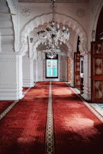red and white carpet on hallway