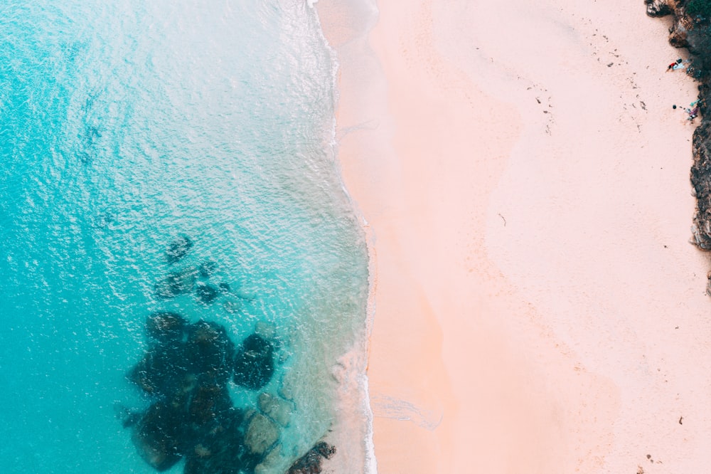 aerial view of ocean waves