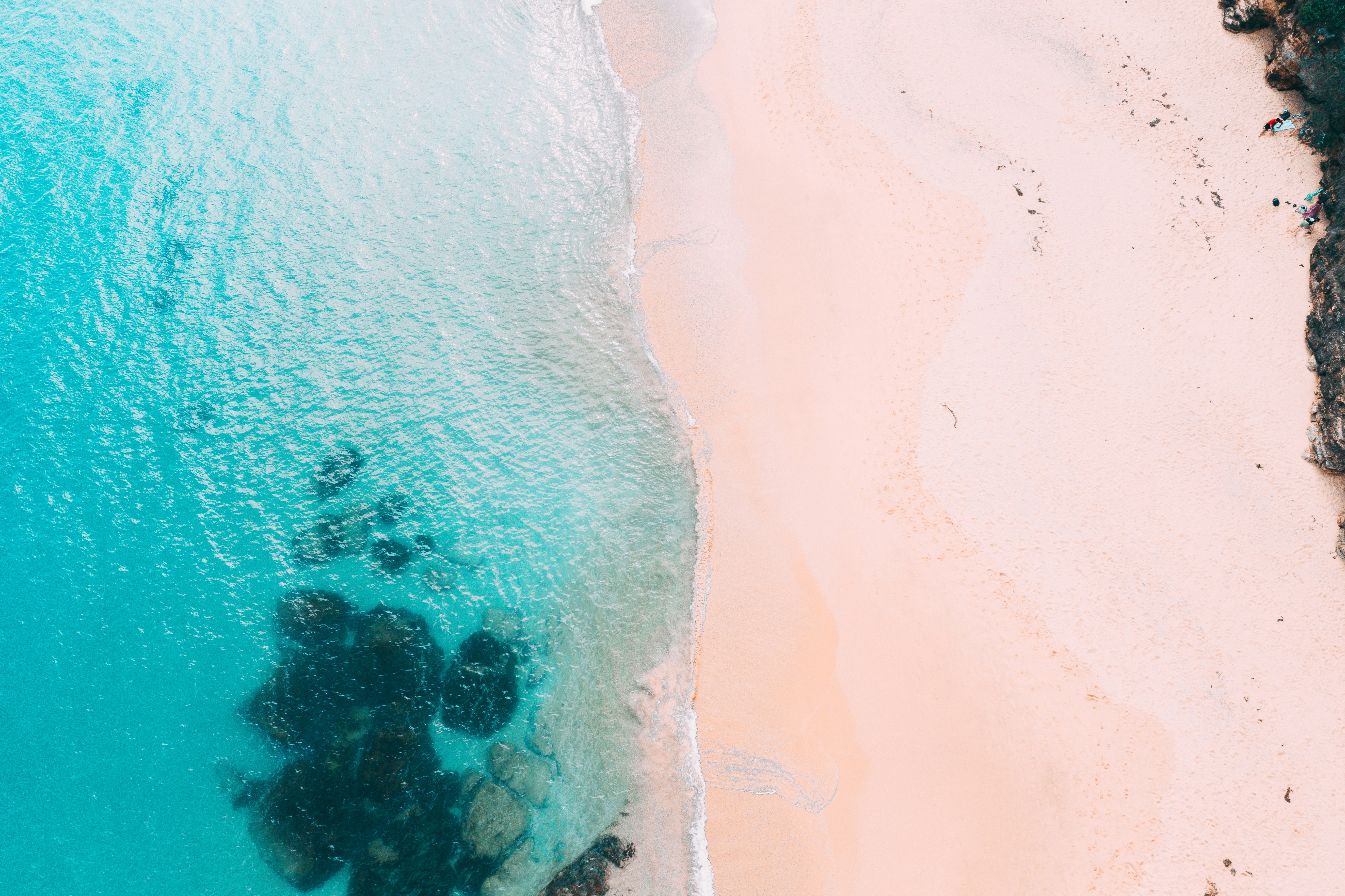 aerial view of ocean waves