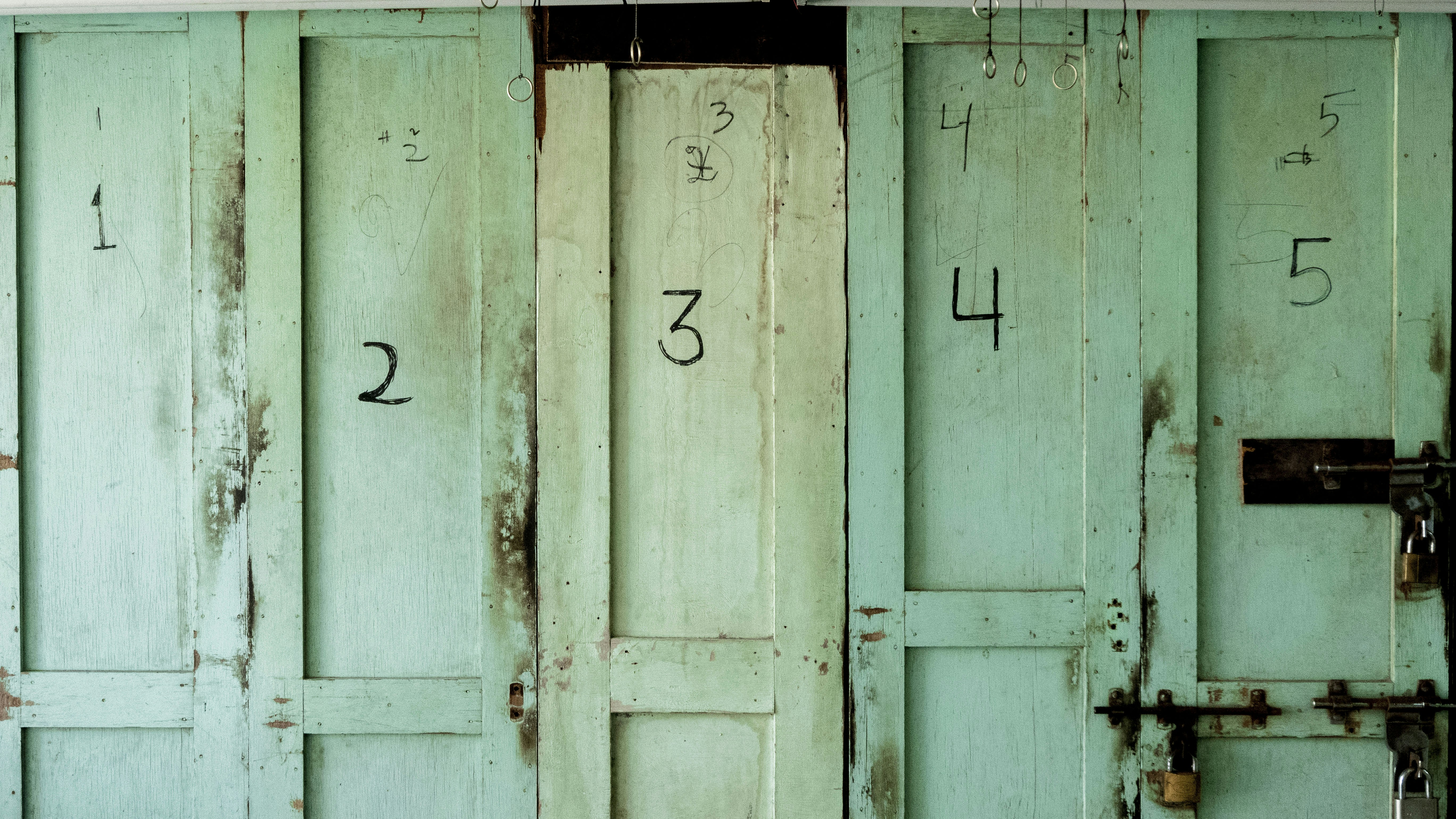 Numbers on walls at Salalah Souq, Oman