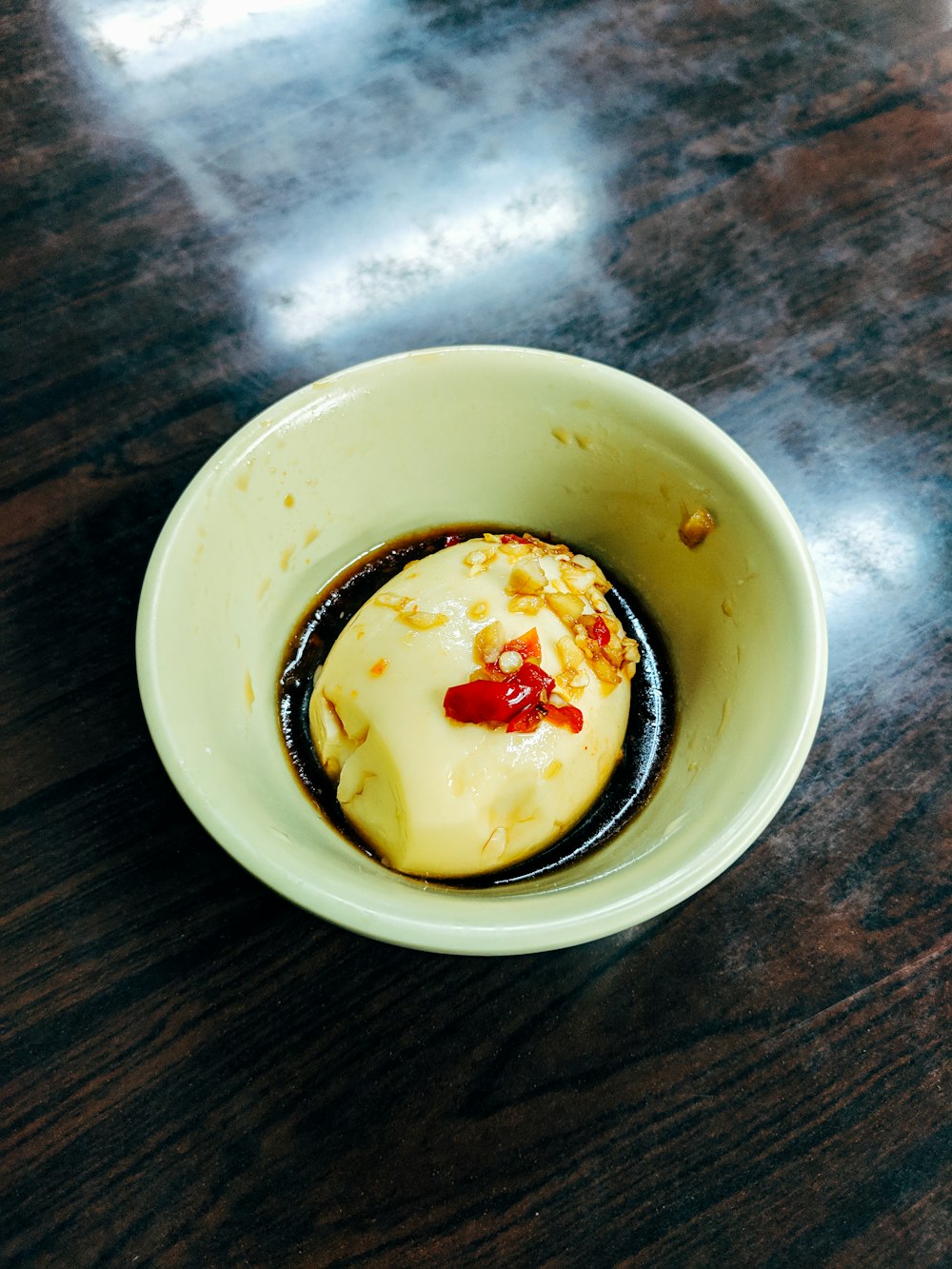 white ceramic bowl with ice cream