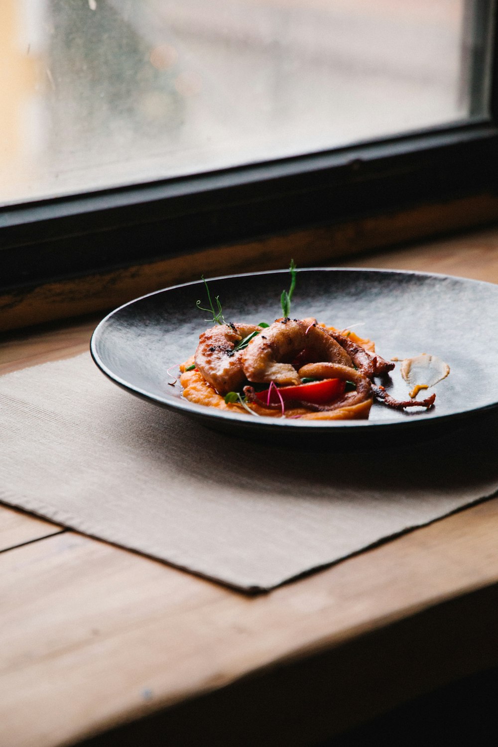 cooked food on white ceramic plate