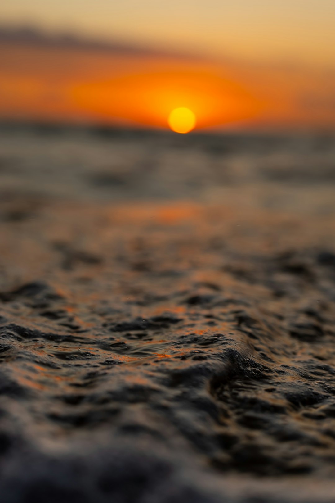 close up photo of water during sunset