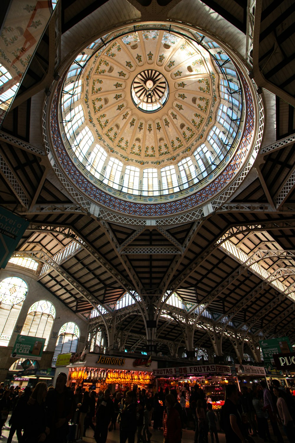 blue and white floral ceiling