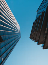 blue and black high rise building