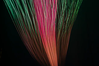 red and green abstract painting