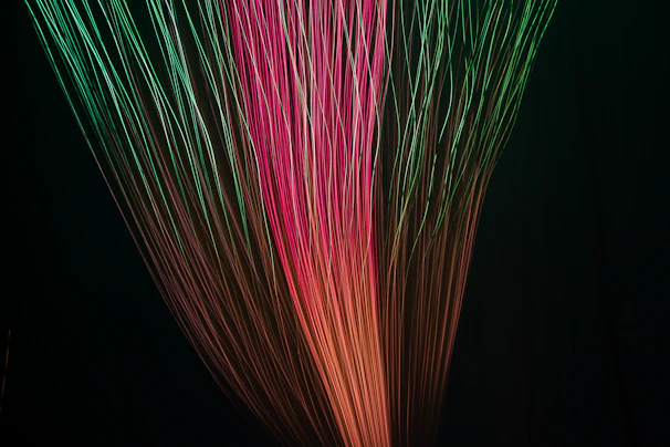 red and green abstract painting