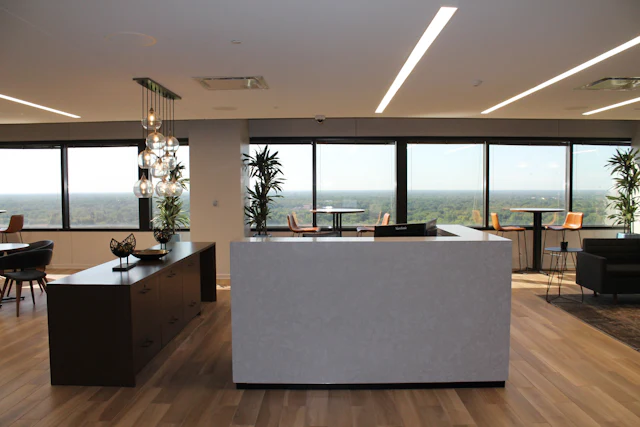 Panoramic Waiting Lounge — commercial reception interior design