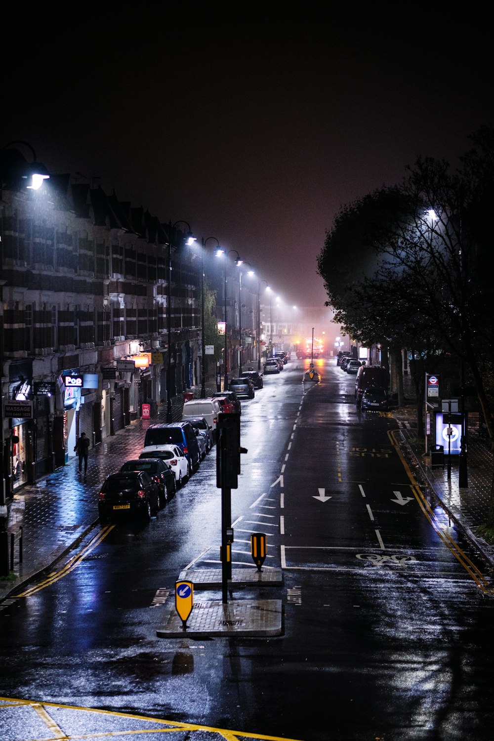 cars on road during night time