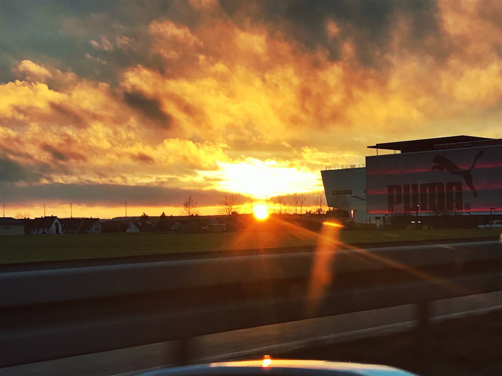 white and brown concrete building during sunset