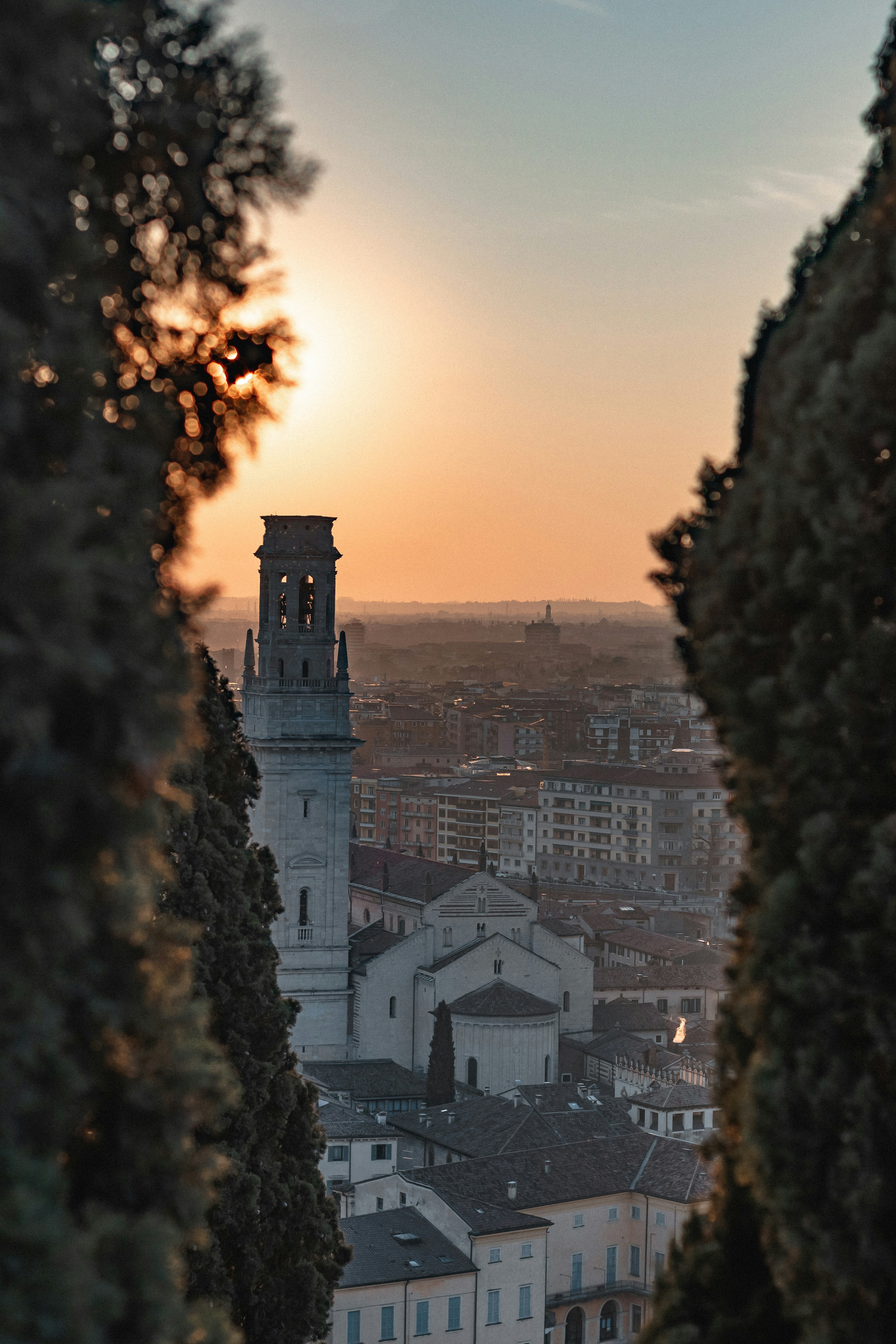 white concrete building during sunset
