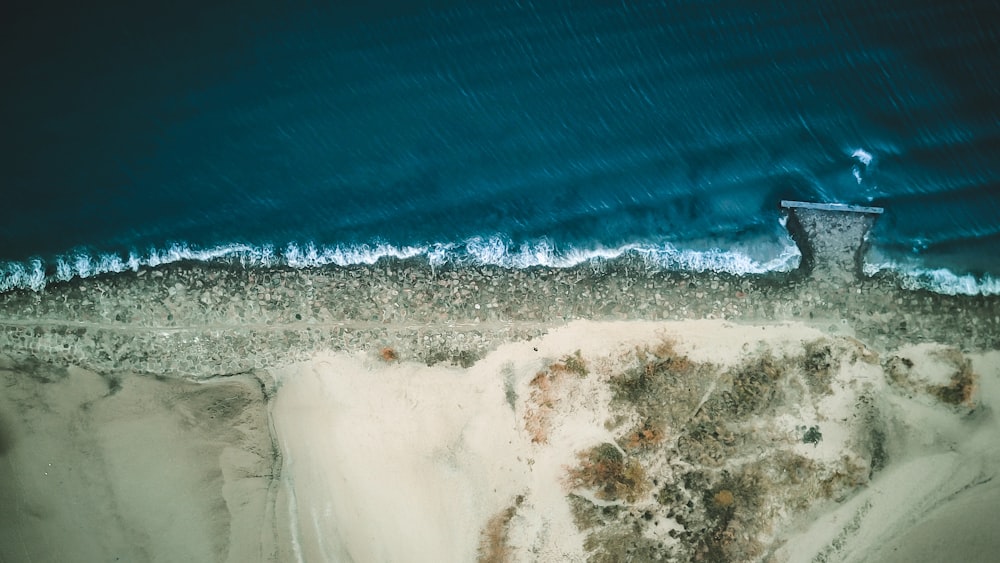 white and brown sand beach