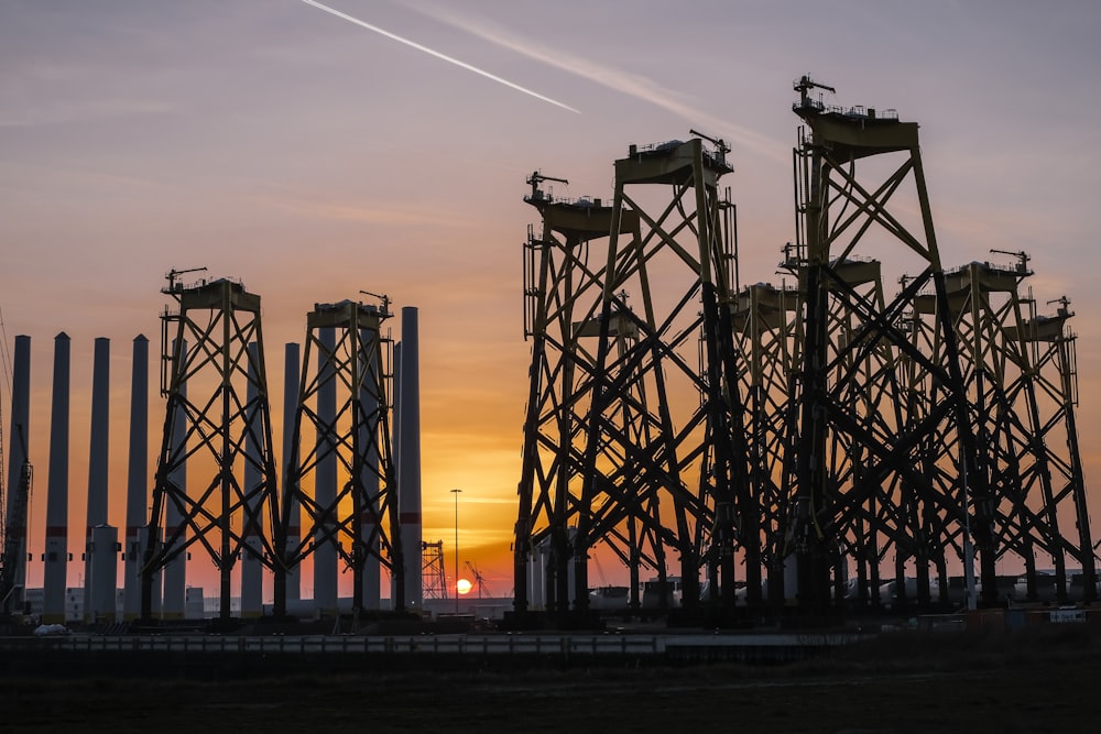 silhouette of tower during sunset