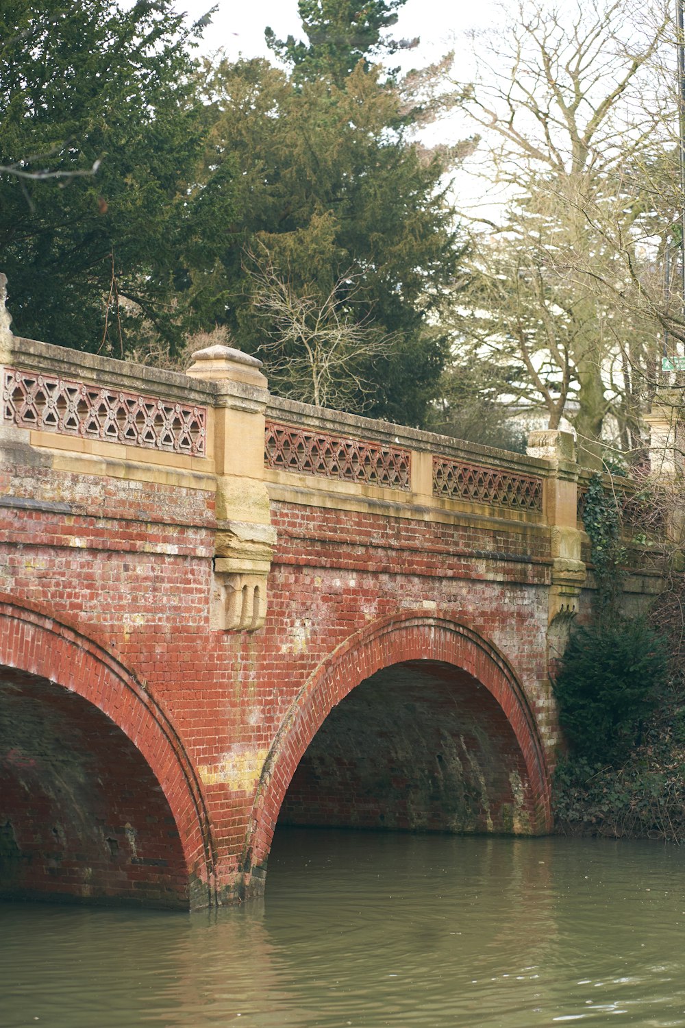 brown concrete bridge near green trees during daytime