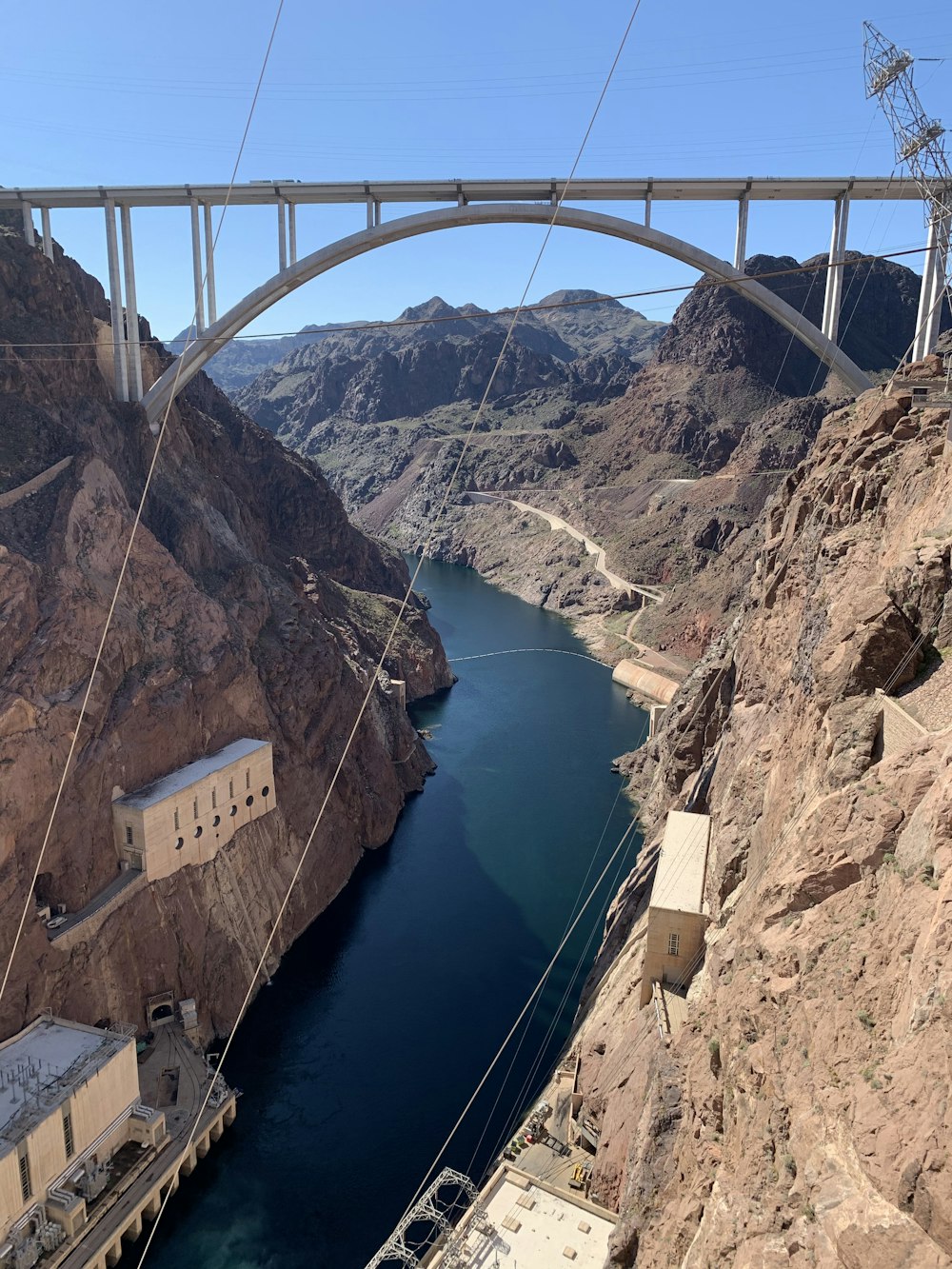 aerial view of bridge over river