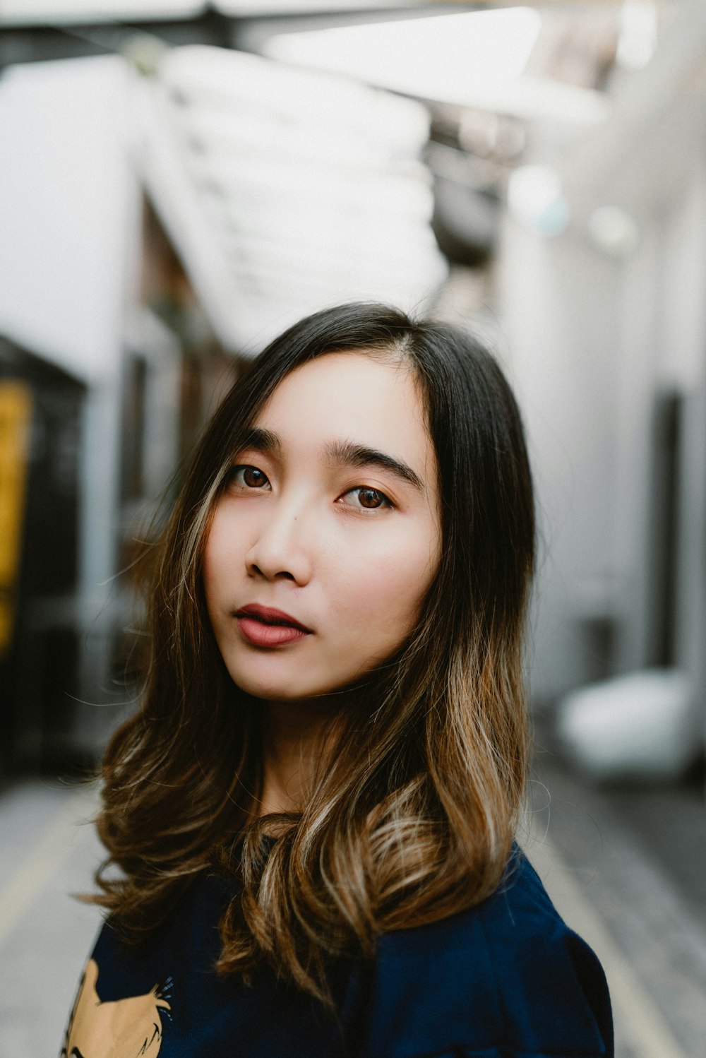 woman in blue denim jacket