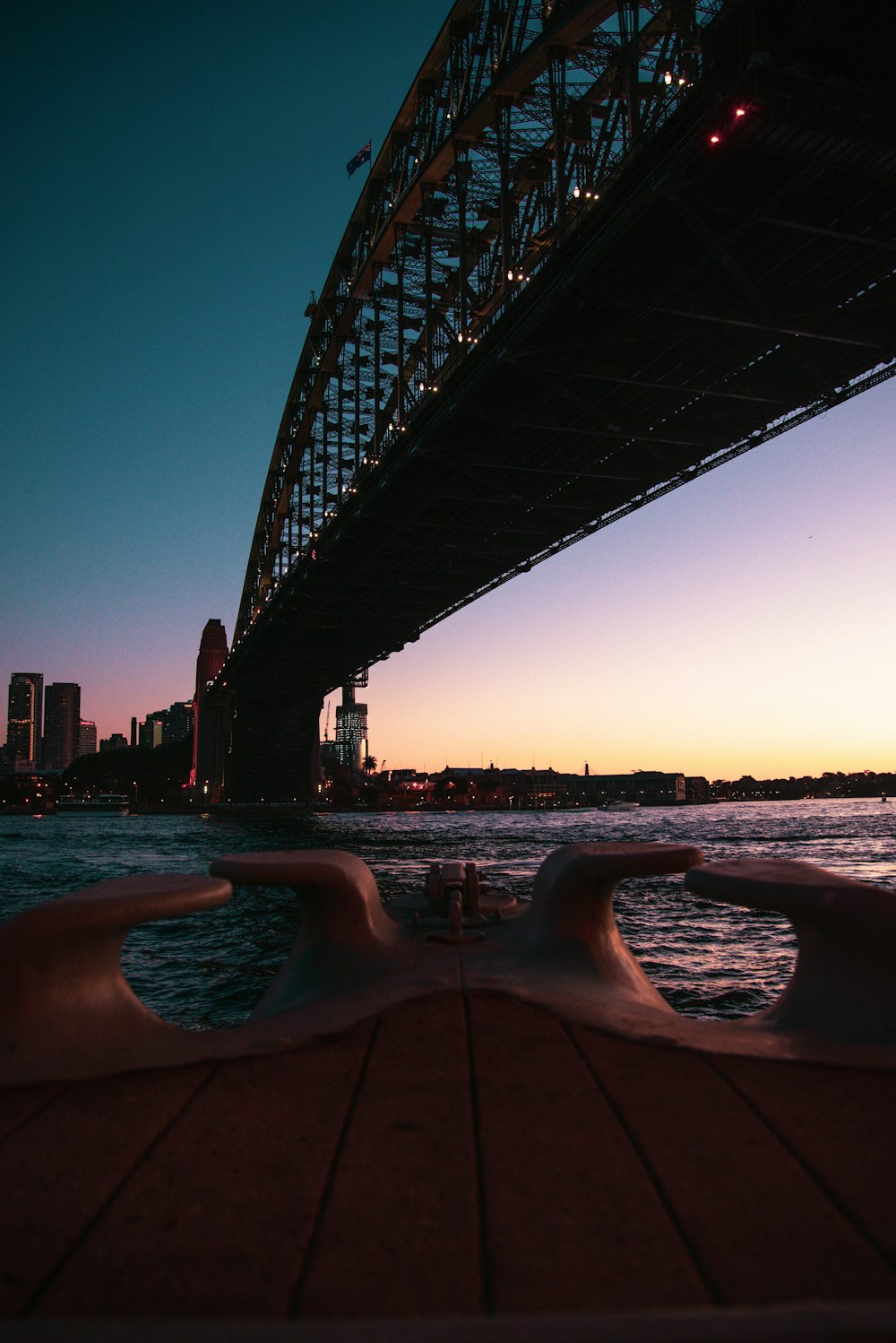 bridge over water during sunset