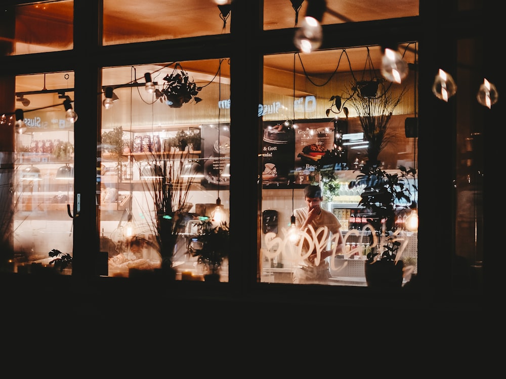 people in a restaurant during night time