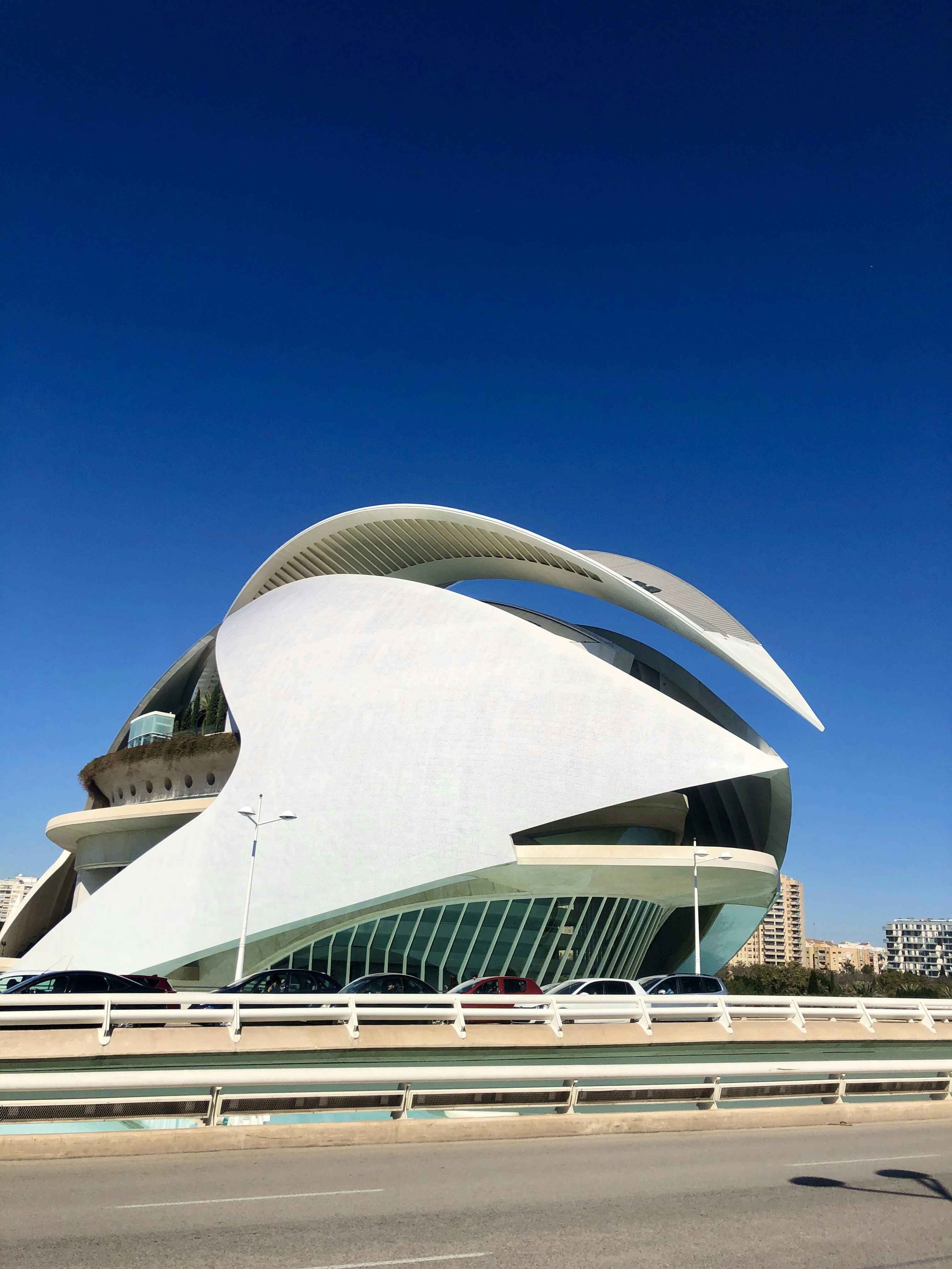 Palau de les Arts Reina Sofía in Valencia on a sunny day.