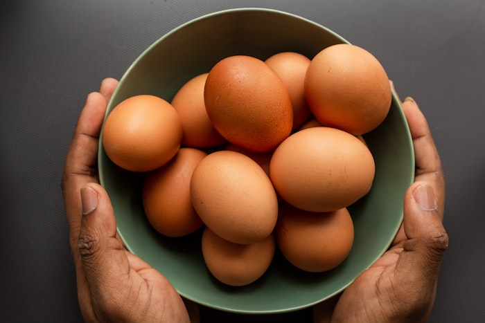 Farm fresh eggs in a basket