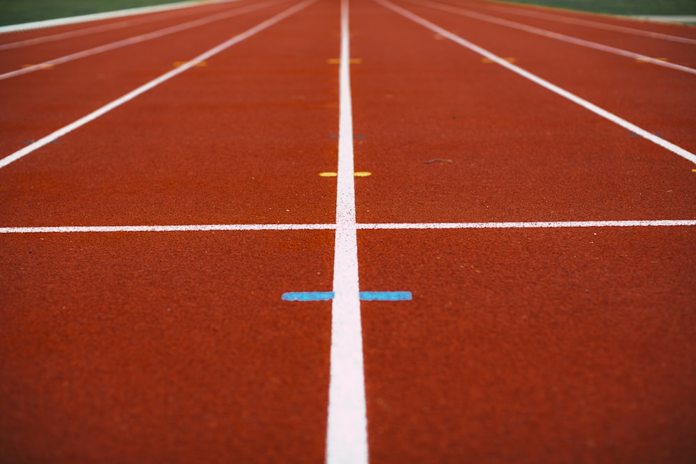 red and white track field