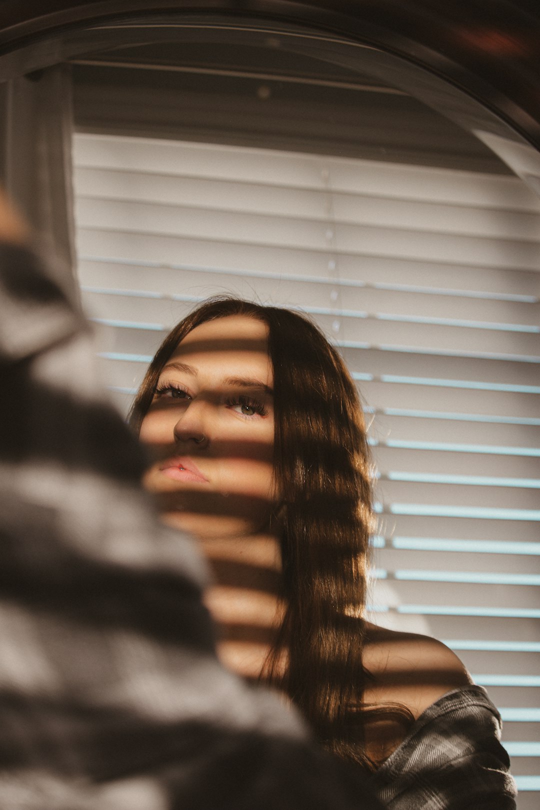 woman in black framed eyeglasses