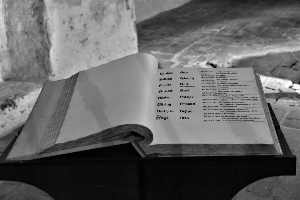 white book page on brown wooden table