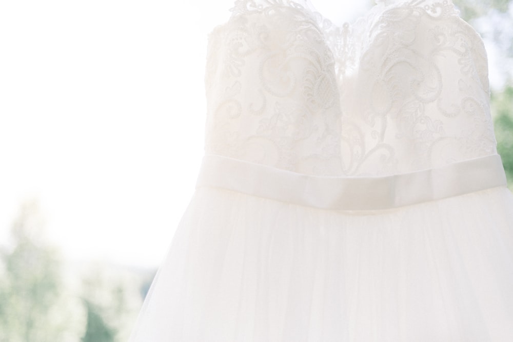 vestido de encaje floral blanco para mujer
