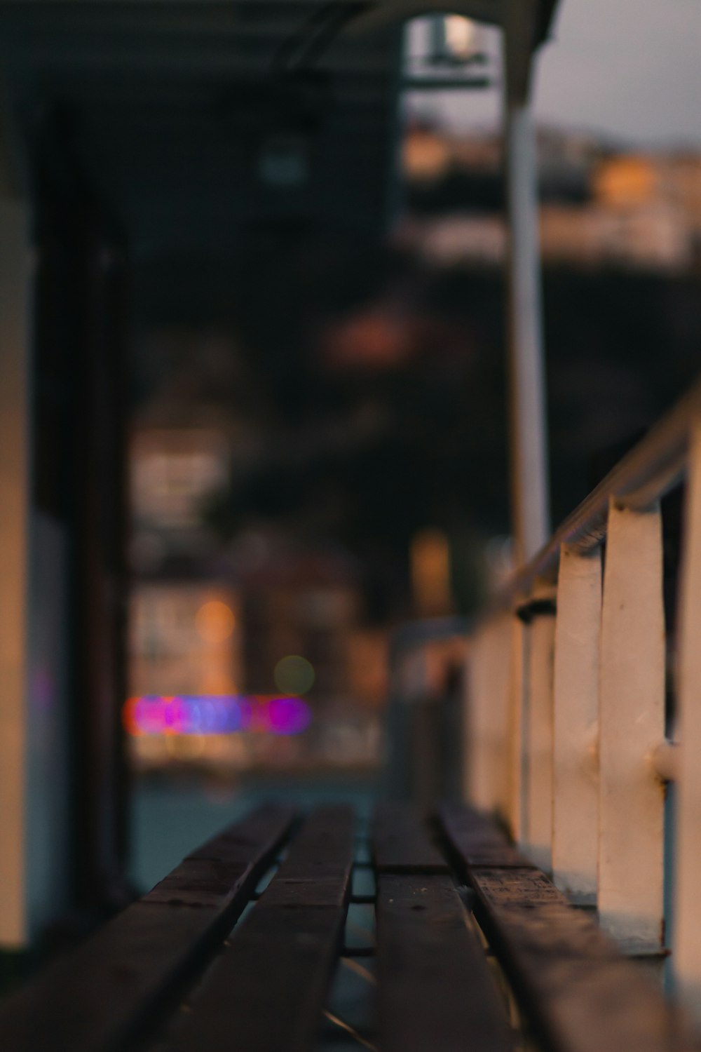 brown wooden fence during night time