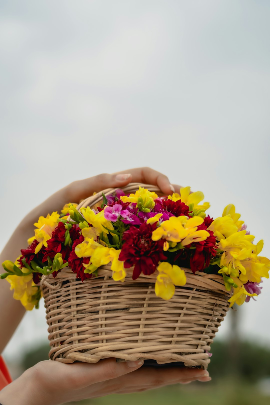 yellow and pink flower bouquet