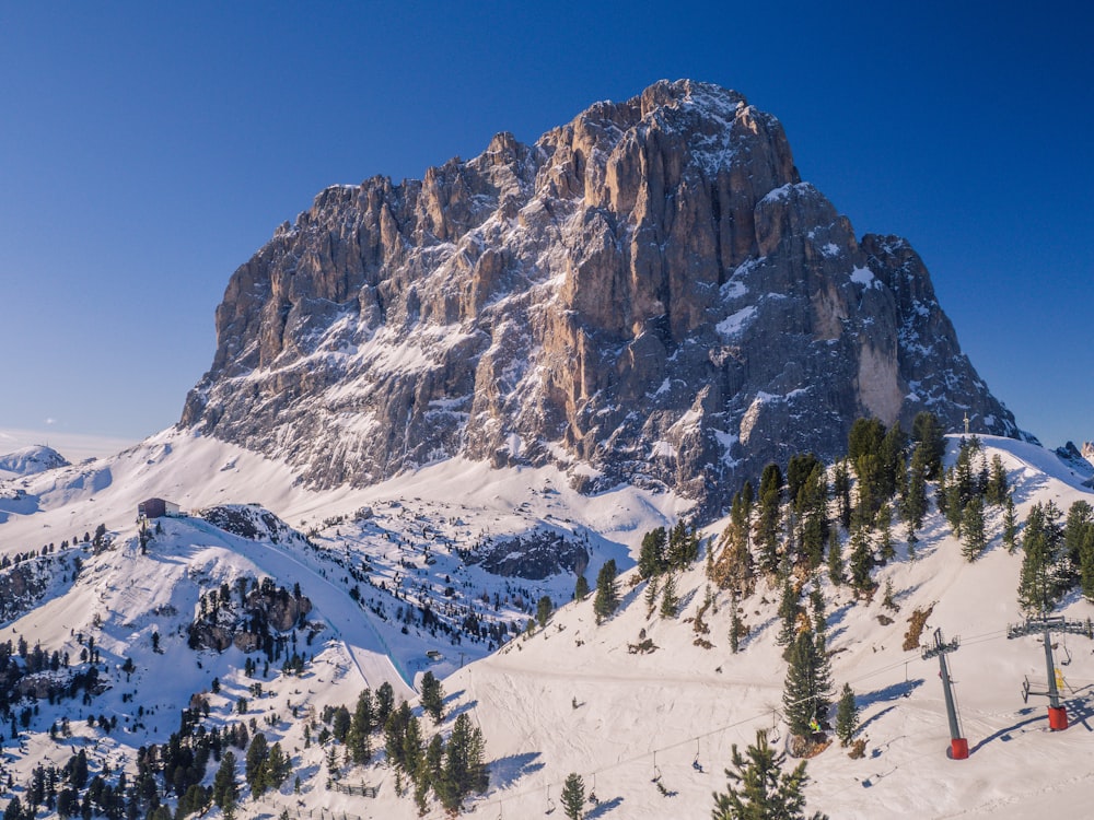 snow covered mountain during daytime