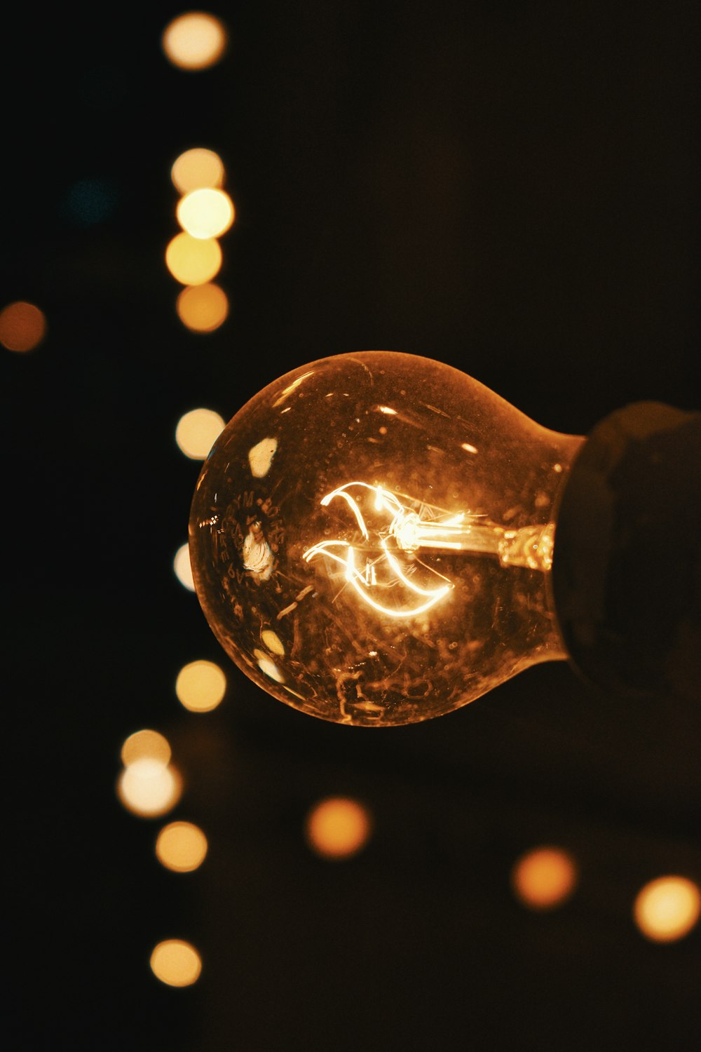 light bulb in bokeh photography