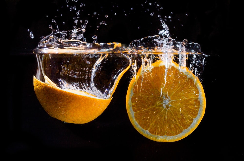 orange fruit in water with water