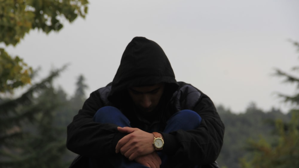 Man in blue zip up hoodie and black pants photo – Free Jacket Image on  Unsplash