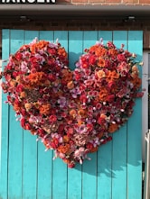 red and green floral wreath