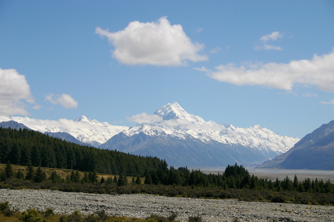 green trees and mountain under blue sky and white clouds during daytime