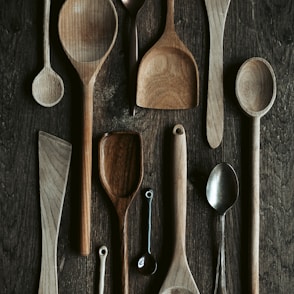 stainless steel spoon and fork