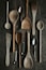 stainless steel spoon and fork