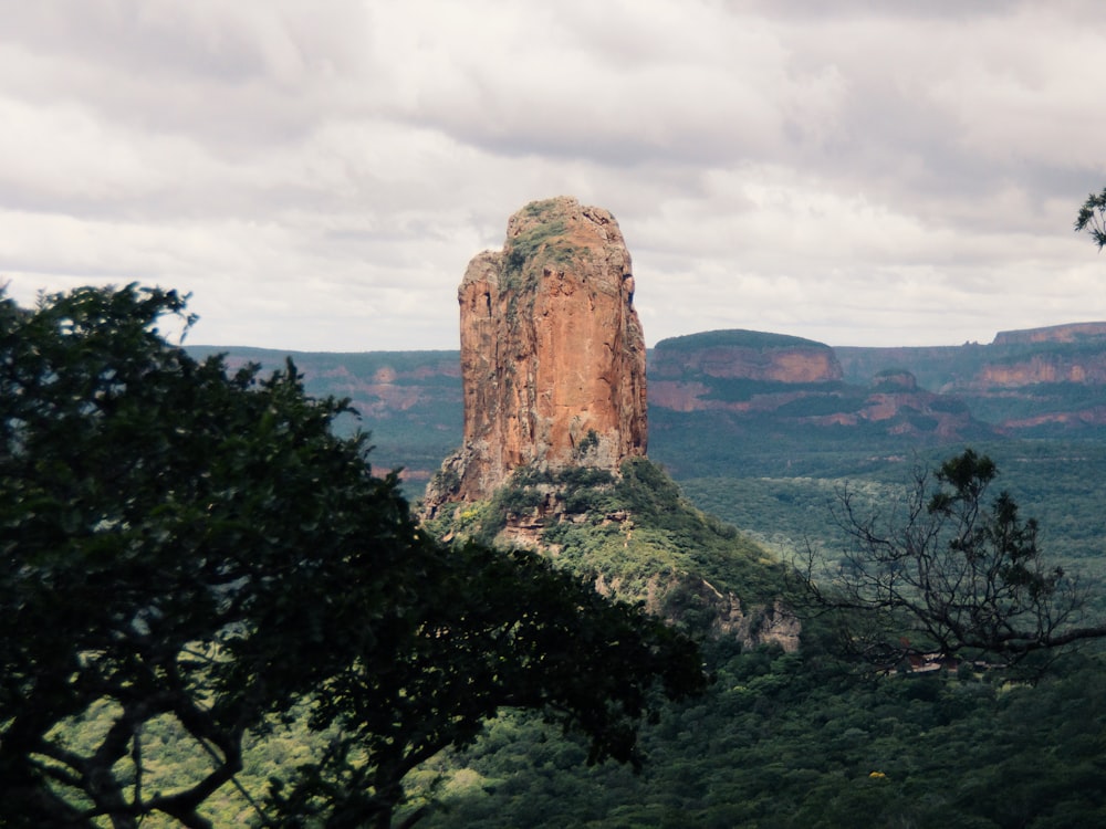 brown rock formation under cloudy sky during daytime