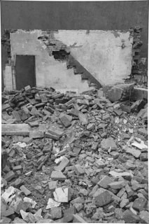 grayscale photo of concrete wall