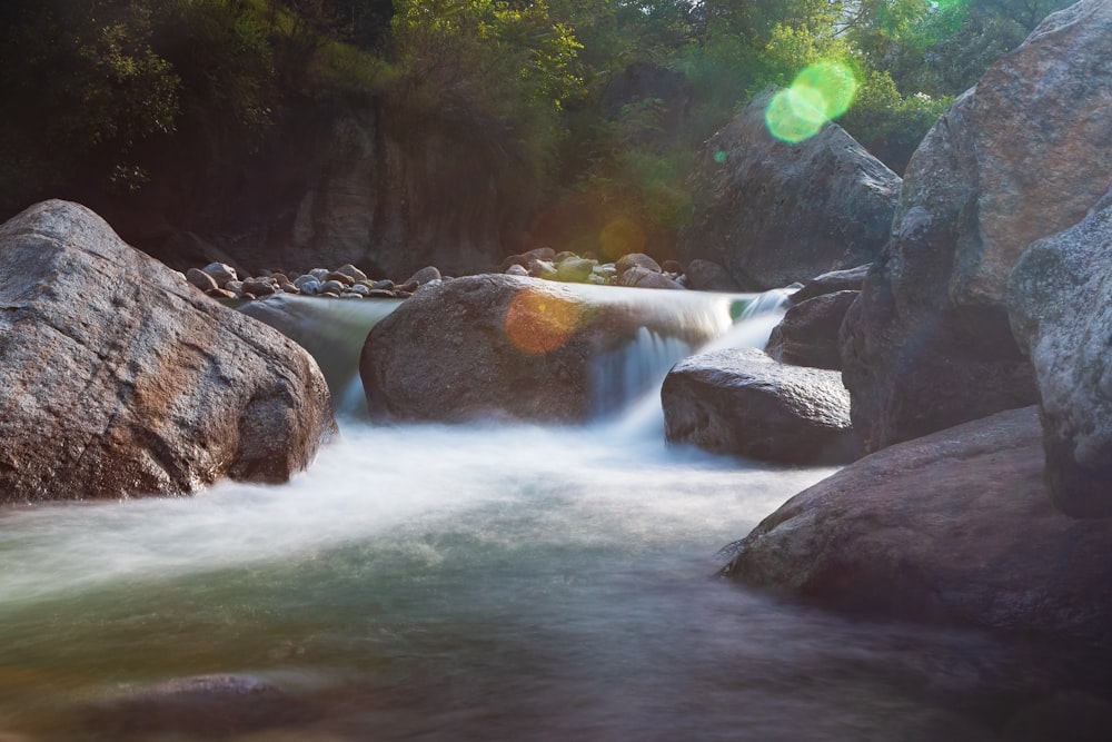 time lapse photography of river