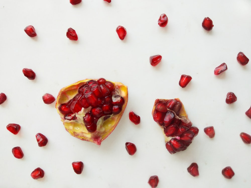 red and yellow heart shaped food