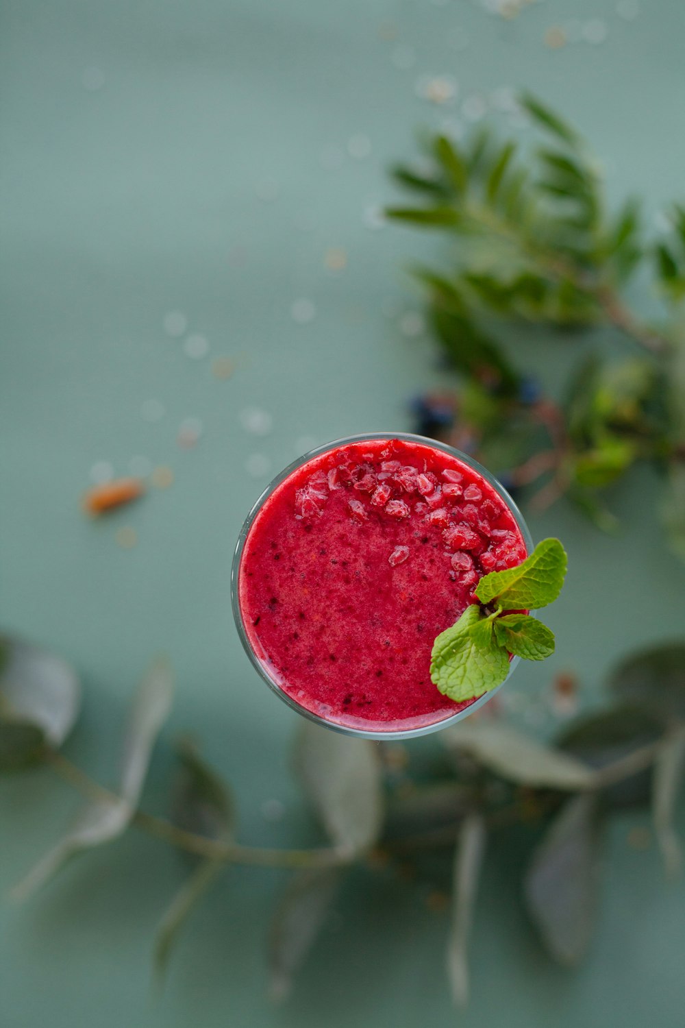 red round fruit in tilt shift lens